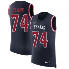 Men's Nike Houston Texans #74 Chris Clark Limited Navy Blue Rush Player Name & Number Tank Top NFL Jersey