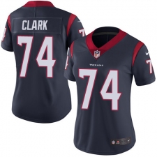 Women's Nike Houston Texans #74 Chris Clark Elite Navy Blue Team Color NFL Jersey