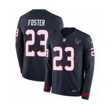 Men's Nike Houston Texans #23 Arian Foster Limited Navy Blue Therma Long Sleeve NFL Jersey