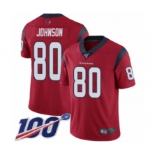 Men's Houston Texans #80 Andre Johnson Red Alternate Vapor Untouchable Limited Player 100th Season Football Jersey
