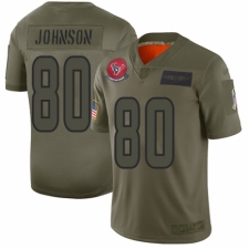 Women's Houston Texans #80 Andre Johnson Limited Camo 2019 Salute to Service Football Jersey