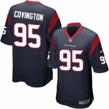 Men's Nike Houston Texans #95 Christian Covington Game Navy Blue Team Color NFL Jersey