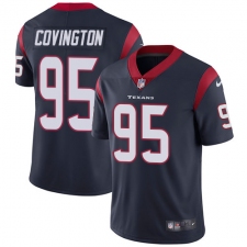 Men's Nike Houston Texans #95 Christian Covington Limited Navy Blue Team Color Vapor Untouchable NFL Jersey
