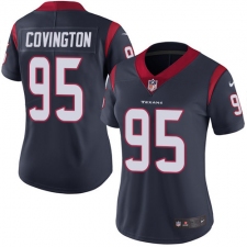 Women's Nike Houston Texans #95 Christian Covington Elite Navy Blue Team Color NFL Jersey