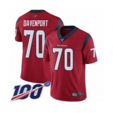 Men's Houston Texans #70 Julien Davenport Red Alternate Vapor Untouchable Limited Player 100th Season Football Jersey