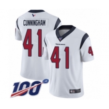 Men's Houston Texans #41 Zach Cunningham White Vapor Untouchable Limited Player 100th Season Football Jersey