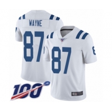 Men's Indianapolis Colts #87 Reggie Wayne White Vapor Untouchable Limited Player 100th Season Football Jersey