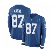 Youth Nike Indianapolis Colts #87 Reggie Wayne Limited Blue Therma Long Sleeve NFL Jersey