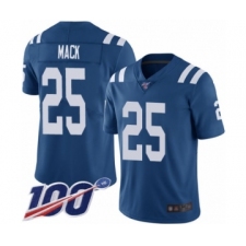 Men's Indianapolis Colts #25 Marlon Mack Royal Blue Team Color Vapor Untouchable Limited Player 100th Season Football Jersey