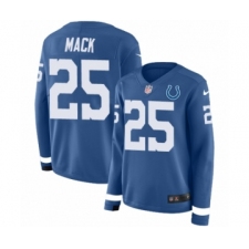 Women's Nike Indianapolis Colts #25 Marlon Mack Limited Blue Therma Long Sleeve NFL Jersey