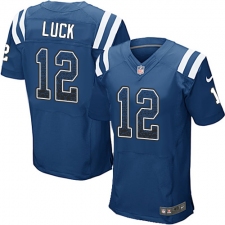 Men's Nike Indianapolis Colts #12 Andrew Luck Elite Royal Blue Home Drift Fashion NFL Jersey