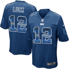 Men's Nike Indianapolis Colts #12 Andrew Luck Limited Royal Blue Strobe NFL Jersey