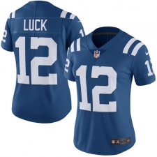 Women's Nike Indianapolis Colts #12 Andrew Luck Limited Royal Blue Rush Vapor Untouchable NFL Jersey