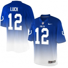 Youth Nike Indianapolis Colts #12 Andrew Luck Elite Royal Blue/White Fadeaway NFL Jersey
