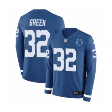 Youth Nike Indianapolis Colts #32 T.J. Green Limited Blue Therma Long Sleeve NFL Jersey