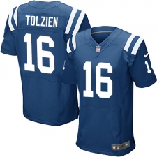 Men's Nike Indianapolis Colts #16 Scott Tolzien Elite Royal Blue Team Color NFL Jersey