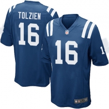 Men's Nike Indianapolis Colts #16 Scott Tolzien Game Royal Blue Team Color NFL Jersey
