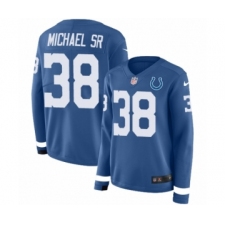 Women's Nike Indianapolis Colts #38 Christine Michael Sr Limited Blue Therma Long Sleeve NFL Jersey