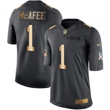 Youth Nike Indianapolis Colts #1 Pat McAfee Limited Black/Gold Salute to Service NFL Jersey