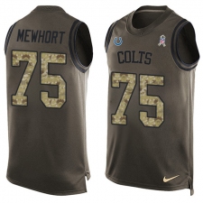 Men's Nike Indianapolis Colts #75 Jack Mewhort Limited Green Salute to Service Tank Top NFL Jersey
