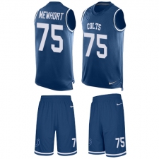 Men's Nike Indianapolis Colts #75 Jack Mewhort Limited Royal Blue Tank Top Suit NFL Jersey