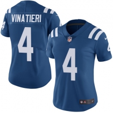 Women's Nike Indianapolis Colts #4 Adam Vinatieri Elite Royal Blue Team Color NFL Jersey