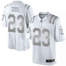 Men's Nike Indianapolis Colts #23 Frank Gore Limited White Platinum NFL Jersey