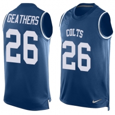 Men's Nike Indianapolis Colts #26 Clayton Geathers Limited Royal Blue Player Name & Number Tank Top NFL Jersey