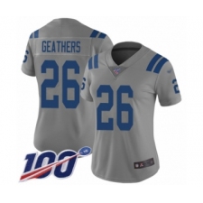 Women's Indianapolis Colts #26 Clayton Geathers Limited Gray Inverted Legend 100th Season Football Jersey