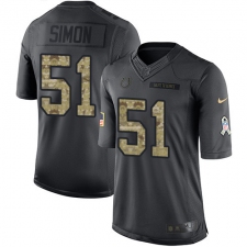 Men's Nike Indianapolis Colts #51 John Simon Limited Black 2016 Salute to Service NFL Jersey