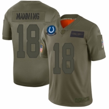 Men's Indianapolis Colts #18 Peyton Manning Limited Camo 2019 Salute to Service Football Jersey