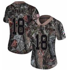 Women's Nike Indianapolis Colts #18 Peyton Manning Limited Camo Rush Realtree NFL Jersey