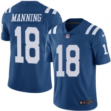 Youth Nike Indianapolis Colts #18 Peyton Manning Limited Royal Blue Rush Vapor Untouchable NFL Jersey