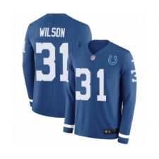 Men's Nike Indianapolis Colts #31 Quincy Wilson Limited Blue Therma Long Sleeve NFL Jersey