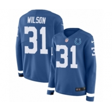 Women's Nike Indianapolis Colts #31 Quincy Wilson Limited Blue Therma Long Sleeve NFL Jersey