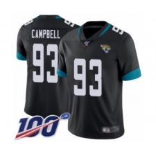 Men's Jacksonville Jaguars #93 Calais Campbell Black Team Color Vapor Untouchable Limited Player 100th Season Football Jersey