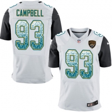 Men's Nike Jacksonville Jaguars #93 Calais Campbell Elite White Road Drift Fashion NFL Jersey