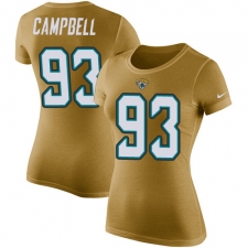 NFL Women's Nike Jacksonville Jaguars #93 Calais Campbell Gold Rush Pride Name & Number T-Shirt