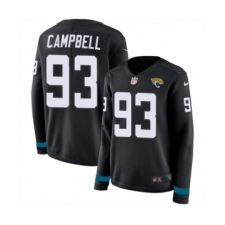Women's Nike Jacksonville Jaguars #93 Calais Campbell Limited Black Therma Long Sleeve NFL Jersey