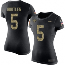 NFL Women's Nike Jacksonville Jaguars #5 Blake Bortles Black Camo Salute to Service T-Shirt