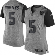 Women's Nike Jacksonville Jaguars #5 Blake Bortles Limited Gray Gridiron NFL Jersey