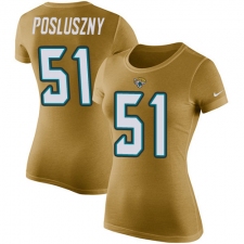 NFL Women's Nike Jacksonville Jaguars #51 Paul Posluszny Gold Rush Pride Name & Number T-Shirt