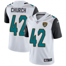 Men's Nike Jacksonville Jaguars #42 Barry Church White Vapor Untouchable Elite Player NFL Jersey