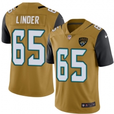 Youth Nike Jacksonville Jaguars #65 Brandon Linder Limited Gold Rush Vapor Untouchable NFL Jersey