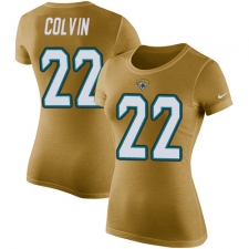 NFL Women's Nike Jacksonville Jaguars #22 Aaron Colvin Gold Rush Pride Name & Number T-Shirt