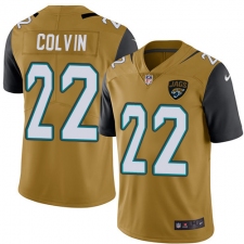 Youth Nike Jacksonville Jaguars #22 Aaron Colvin Limited Gold Rush Vapor Untouchable NFL Jersey