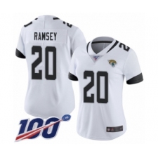 Women's Nike Jacksonville Jaguars #20 Jalen Ramsey White Vapor Untouchable Limited Player 100th Season NFL Jersey