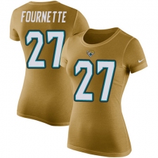 NFL Women's Nike Jacksonville Jaguars #27 Leonard Fournette Gold Rush Pride Name & Number T-Shirt