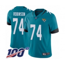 Men's Jacksonville Jaguars #74 Cam Robinson Teal Green Alternate Vapor Untouchable Limited Player 100th Season Football Jersey