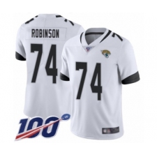 Men's Jacksonville Jaguars #74 Cam Robinson White Vapor Untouchable Limited Player 100th Season Football Jersey